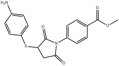 methyl 4-{3-[(4-aminophenyl)thio]-2,5-dioxopyrrolidin-1-yl}benzoate Struktur