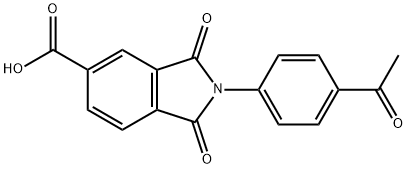 2-(4-acetylphenyl)-1,3-dioxoisoindoline-5-carboxylic acid Struktur