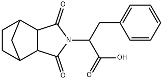 2-(1,3-dioxooctahydro-2H-4,7-methanoisoindol-2-yl)-3-phenylpropanoic acid Struktur