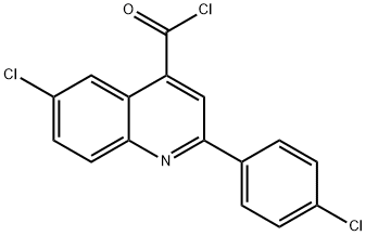 6-chloro-2-(4-chlorophenyl)quinoline-4-carbonyl chloride Struktur