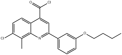 2-(3-butoxyphenyl)-7-chloro-8-methylquinoline-4-carbonyl chloride Struktur