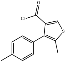 5-methyl-4-(4-methylphenyl)thiophene-3-carbonyl chloride Struktur