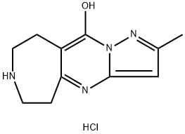 2-Methyl-6,7,8,9-tetrahydro-5H-1,4,7,10a-tetraaza-cyclohepta[f]inden-10-ol hydrochloride Struktur