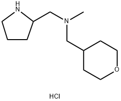 N-Methyl-N-(2-pyrrolidinylmethyl)-N-(tetrahydro-2H-pyran-4-ylmethyl)amine dihydrochloride Struktur