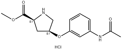 Methyl (2S,4S)-4-[3-(acetylamino)phenoxy]-2-pyrrolidinecarboxylate hydrochloride Struktur