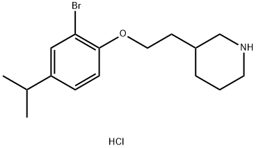 3-[2-(2-Bromo-4-isopropylphenoxy)ethyl]piperidinehydrochloride Struktur