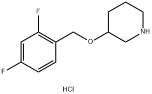 3-[(2,4-Difluorobenzyl)oxy]piperidinehydrochloride Struktur