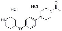 1-{4-[4-(4-Piperidinyloxy)phenyl]-1-piperazinyl}-1-ethanone dihydrochloride Struktur