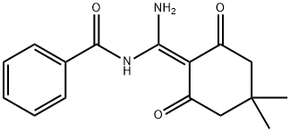 benzamide, N-[amino(4,4-dimethyl-2,6-dioxocyclohexylidene) Struktur