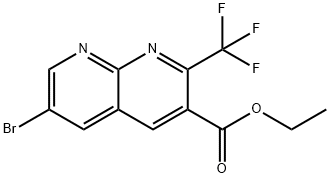 Ethyl 6-bromo-2-(trifluoromethyl)-1,8-naphthyridine-3-carboxylate Struktur