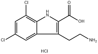 3-(2-Aminoethyl)-5,7-dichloro-1H-indole-2-carboxylic acid hydrochloride Struktur