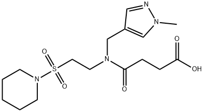 4-{[(1-Methyl-1H-pyrazol-4-yl)methyl][2-(piperidin -1-ylsulfonyl)ethyl]amino}-4-oxobutanoic acid Struktur