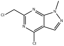 4-Chloro-6-(chloromethyl)-1-methyl-1H-pyrazolo-[3,4-d]pyrimidine Struktur