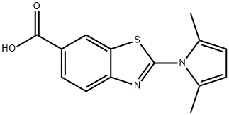 2-(2,5-Dimethyl-1H-pyrrol-1-yl)-1,3-benzothiazole-6-carboxylic acid Struktur