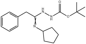 N'-[1-Cyclopentylamino-2-phenylethylidene]-hydrazinecarboxylic acid tert-butyl ester Struktur