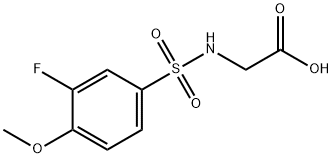 N-[(3-Fluoro-4-methoxyphenyl)sulphonyl]glycine Struktur