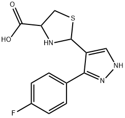 2-[3-(4-Fluorophenyl)-1H-pyrazol-4-yl]-1,3-thiazolidine-4-carboxylic acid Struktur