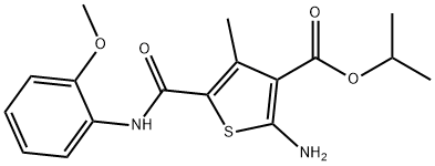 Isopropyl 2-amino-5-{[(2-methoxyphenyl)amino]-carbonyl}-4-methylthiophene-3-carbo Struktur