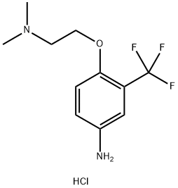 N-{2-[4-Amino-2-(trifluoromethyl)phenoxy]ethyl}-N,N-dimethylamine dihydrochloride Struktur