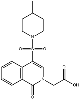 [4-[(4-methylpiperidin-1-yl)sulfonyl]-1-oxoisoquinolin-2(1H)-yl]acetic acid Struktur