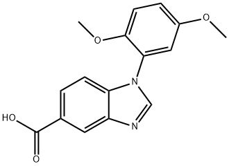 1-(2,5-dimethoxyphenyl)-1H-benzimidazole-5-carboxylic acid Struktur