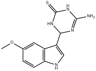 4-amino-6-(5-methoxy-1H-indol-3-yl)-1,6-dihydro-1,3,5-triazine-2-thiol Struktur