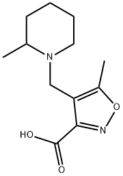 5-methyl-4-[(2-methylpiperidin-1-yl)methyl]isoxazole-3-carboxylic acid Struktur