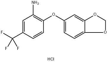 [2-(1,3-benzodioxol-5-yloxy)-5-(trifluoromethyl)phenyl]amine hydrochloride Struktur