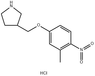 3-[(3-Methyl-4-nitrophenoxy)methyl]pyrrolidinehydrochloride Struktur