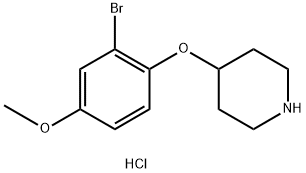 4-(2-Bromo-4-methoxyphenoxy)piperidinehydrochloride Struktur