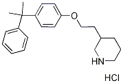 3-{2-[4-(1-Methyl-1-phenylethyl)phenoxy]-ethyl}piperidine hydrochloride Struktur