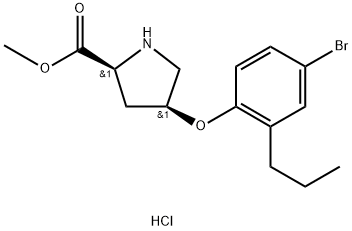 Methyl (2S,4S)-4-(4-bromo-2-propylphenoxy)-2-pyrrolidinecarboxylate hydrochloride Struktur