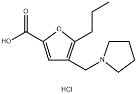 5-Propyl-4-pyrrolidin-1-ylmethyl-furan-2-carboxylic acid hydrochloride Struktur