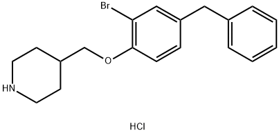 4-[(4-Benzyl-2-bromophenoxy)methyl]piperidinehydrochloride Struktur