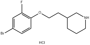 3-[2-(4-Bromo-2-fluorophenoxy)ethyl]piperidinehydrochloride Struktur