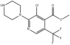 Methyl 3-chloro-2-piperazino-5-(trifluoromethyl)isonicotinate Struktur