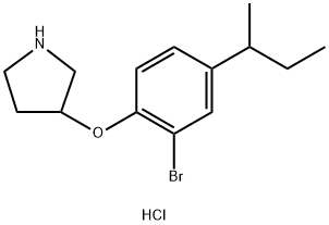 3-[2-Bromo-4-(sec-butyl)phenoxy]pyrrolidinehydrochloride Struktur