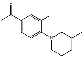 ethanone, 1-[3-fluoro-4-(3-methyl-1-piperidinyl)phenyl]- Struktur