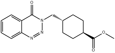 Methyl trans-4-[(4-oxo-1,2,3-benzotriazin-3(4H)-yl)methyl]cyclohexanecarboxylate Struktur