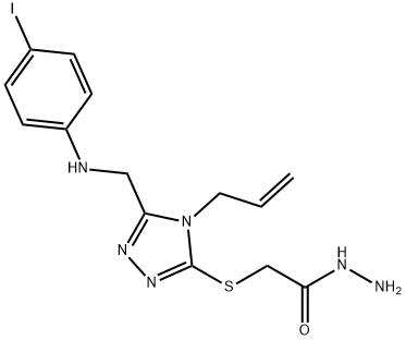 2-[(4-Allyl-5-{[(4-iodophenyl)amino]methyl}-4H-1,2,4-triazol-3-yl)thio]acetohydrazide Struktur