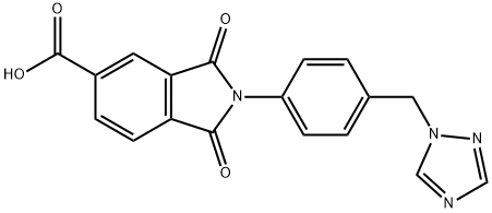 1,3-Dioxo-2-[4-(1H-1,2,4-triazol-1-ylmethyl)-phenyl]isoindoline-5-carboxylic acid Struktur