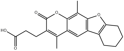 3-(4,11-Dimethyl-2-oxo-6,7,8,9-tetrahydro-2H-[1]-benzofuro[3,2-g]chromen-3-yl)propanoic acid Struktur