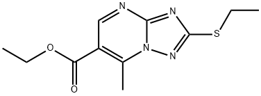 Ethyl 2-(ethylthio)-7-methyl[1,2,4]triazolo-[1,5-a]pyrimidine-6-carboxylate Struktur