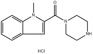 1-Methyl-2-(piperazin-1-ylcarbonyl)-1H-indole hydrochloride Struktur