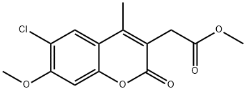 Methyl (6-chloro-7-methoxy-4-methyl-2-oxo-2H-chromen-3-yl)acetate Struktur