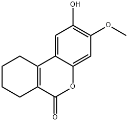 2-Hydroxy-3-methoxy-7,8,9,10-tetrahydro-6H-benzo[c]chromen-6-one Struktur