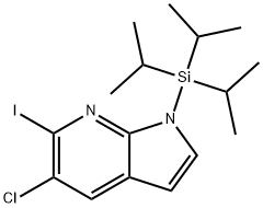 5-Chloro-6-iodo-1-(triisopropylsilyl)-1H-pyrrolo[2,3-b]pyridine Struktur