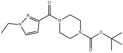 tert-Butyl 4-[(1-ethyl-1H-pyrazol-3-yl)-carbonyl]piperazine-1-carboxylate Struktur