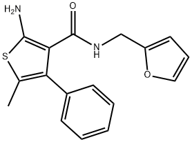 2-AMINO-N-(2-FURYLMETHYL)-5-METHYL-4-PHENYLTHIOPHENE-3-CARBOXAMIDE Struktur