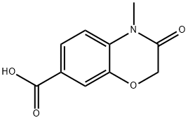 4-methyl-3-oxo-3,4-dihydro-2H-1,4-benzoxazine-7-carboxylic acid Struktur